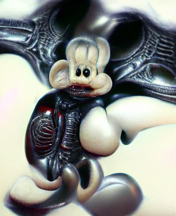 Biomechanical Mickey Mouse in Giger Style
