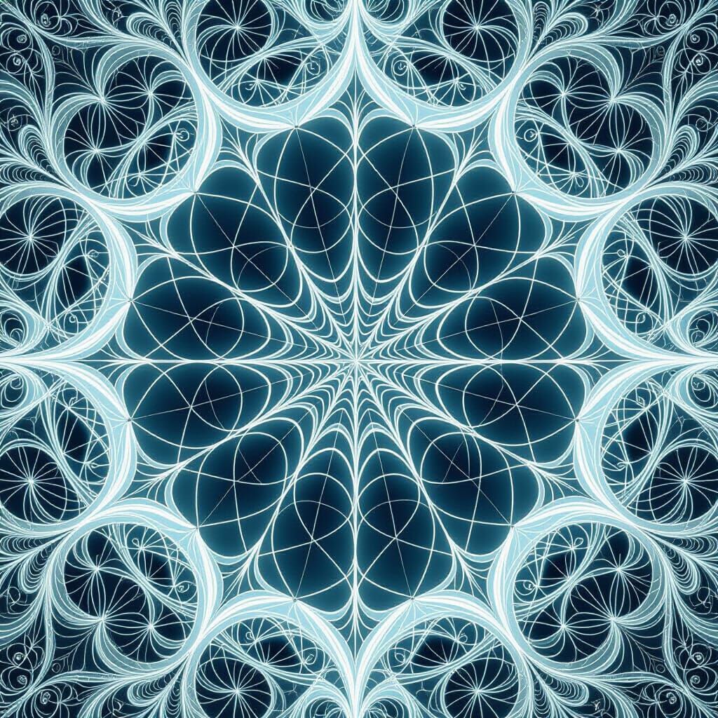 Abstract Fractal Spiderweb in Zentangle Style