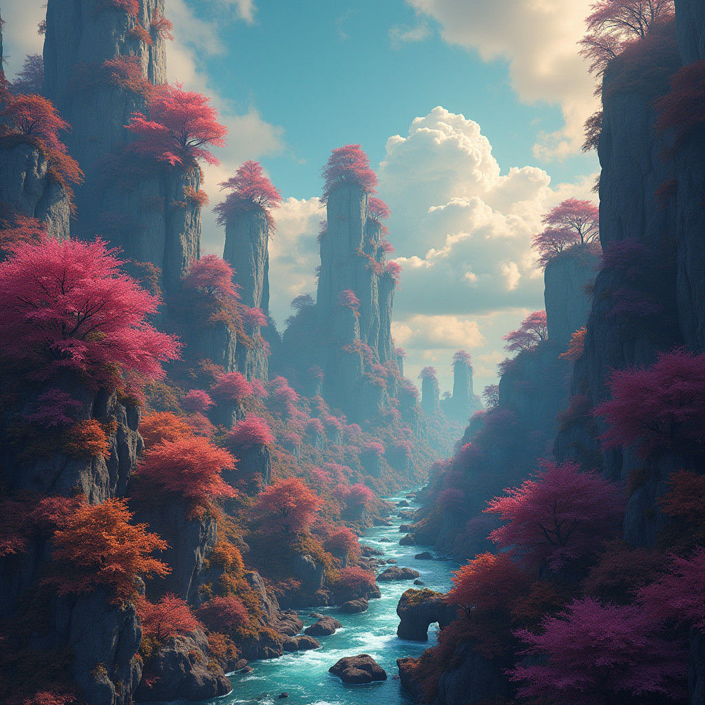 Detailed Matte Painting of a Fantastical Realm in 8k