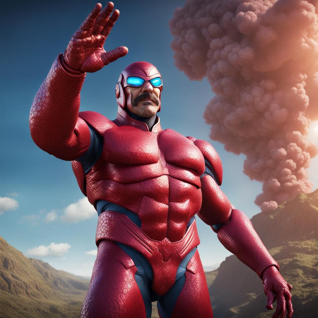 Tom Selleck as Omni Man: Detailed Matte Painting