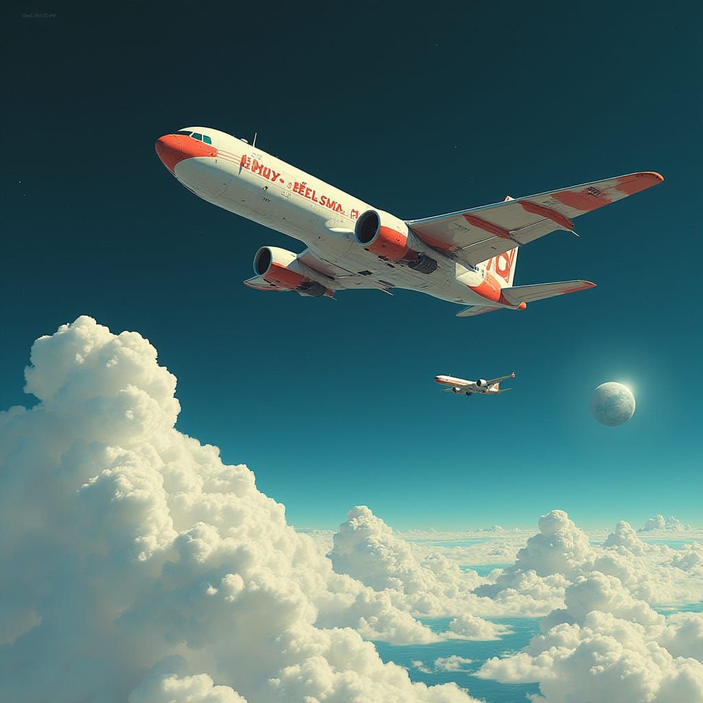 Halcon Flying Down to Earth in a Futuristic Style