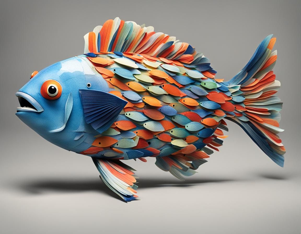 Surreal Office Fish Digital Art