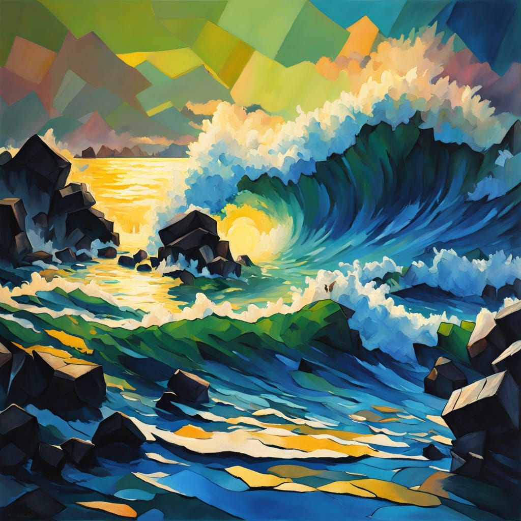 Gouache Masterpiece: Sea of Tiny Cubes