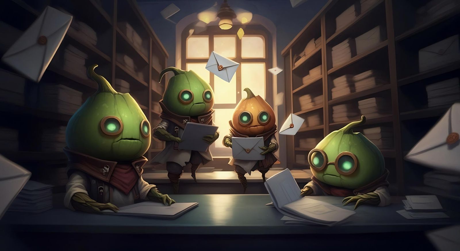 Gourd People in Postal Office, Arcane Style