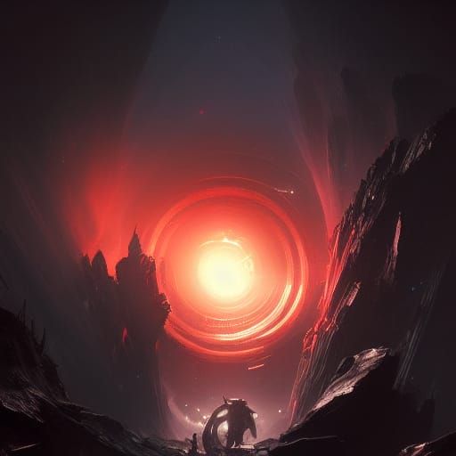 Big Bang and Black Hole in Dark Fantasy Style