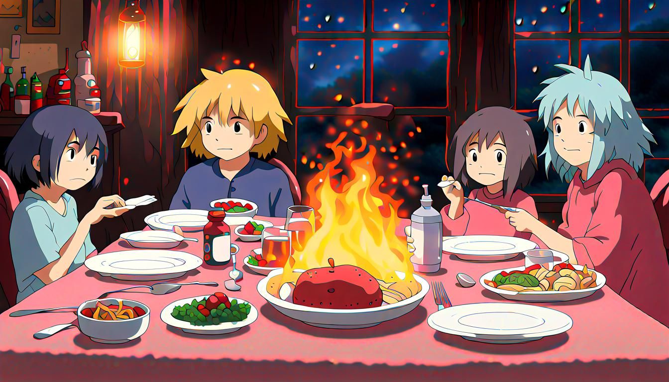 Ghibli Anime Dinner Scene