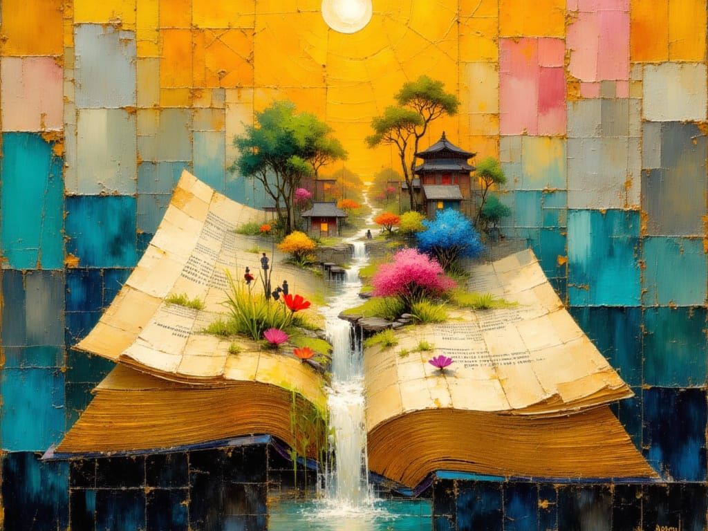 Magical Chinese Village Emerges from Opened Book