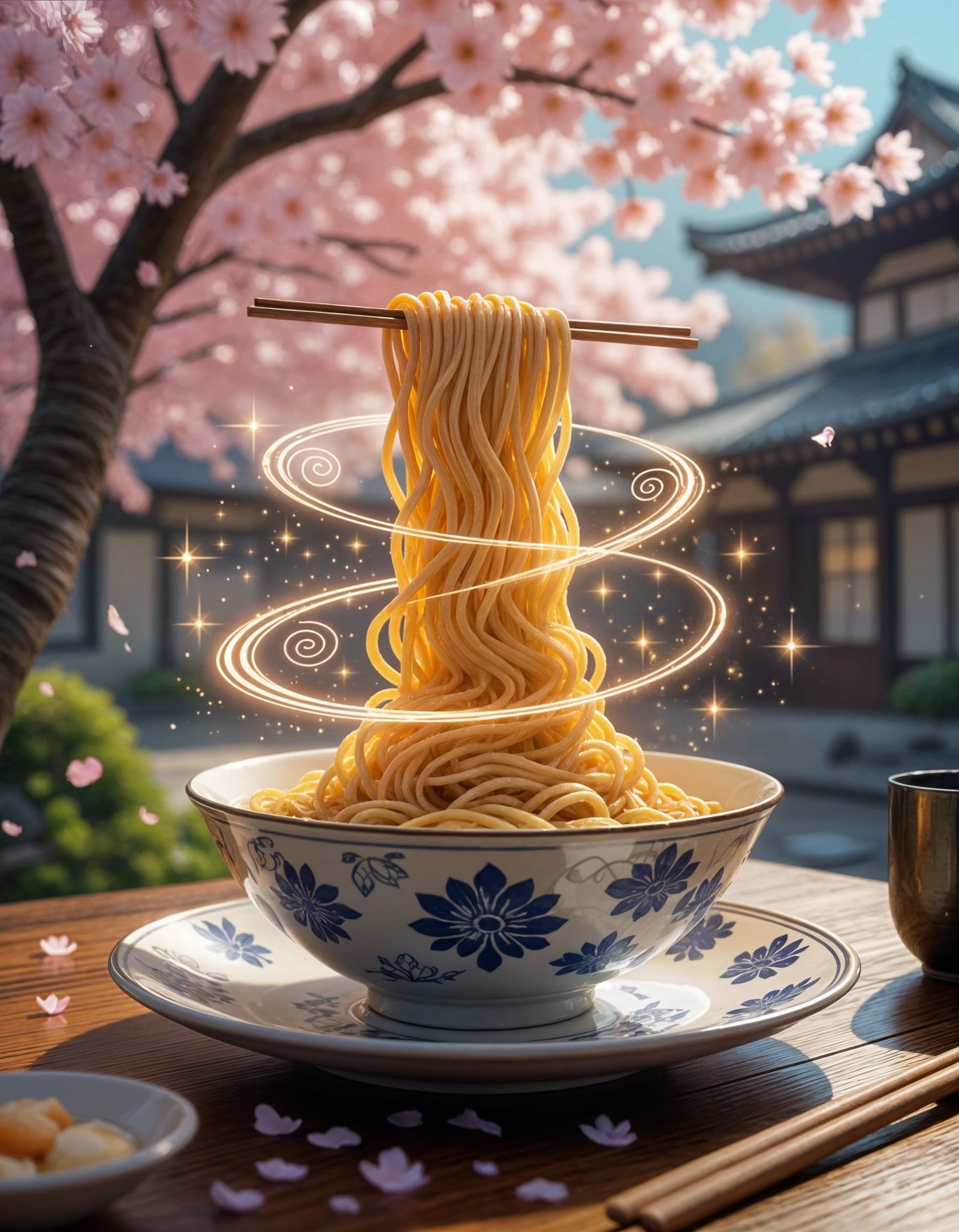 Enchanted Ramen Tower Floats Above Spellbound Plate