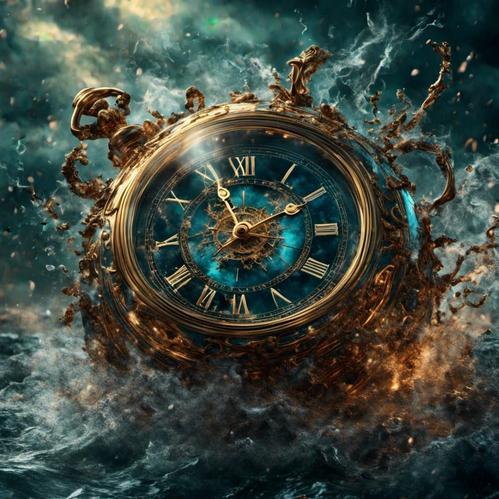 Stormy Sea of Clocks: Detailed Matte Painting