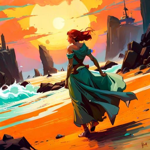 Epic Sea Warrior Concept Art in Fantasy Style