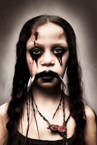 Gothic Horror Portrait Inspired by The Addams Family