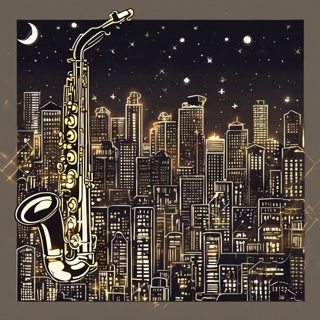 Saxophone Serenade in a Midnight Glow