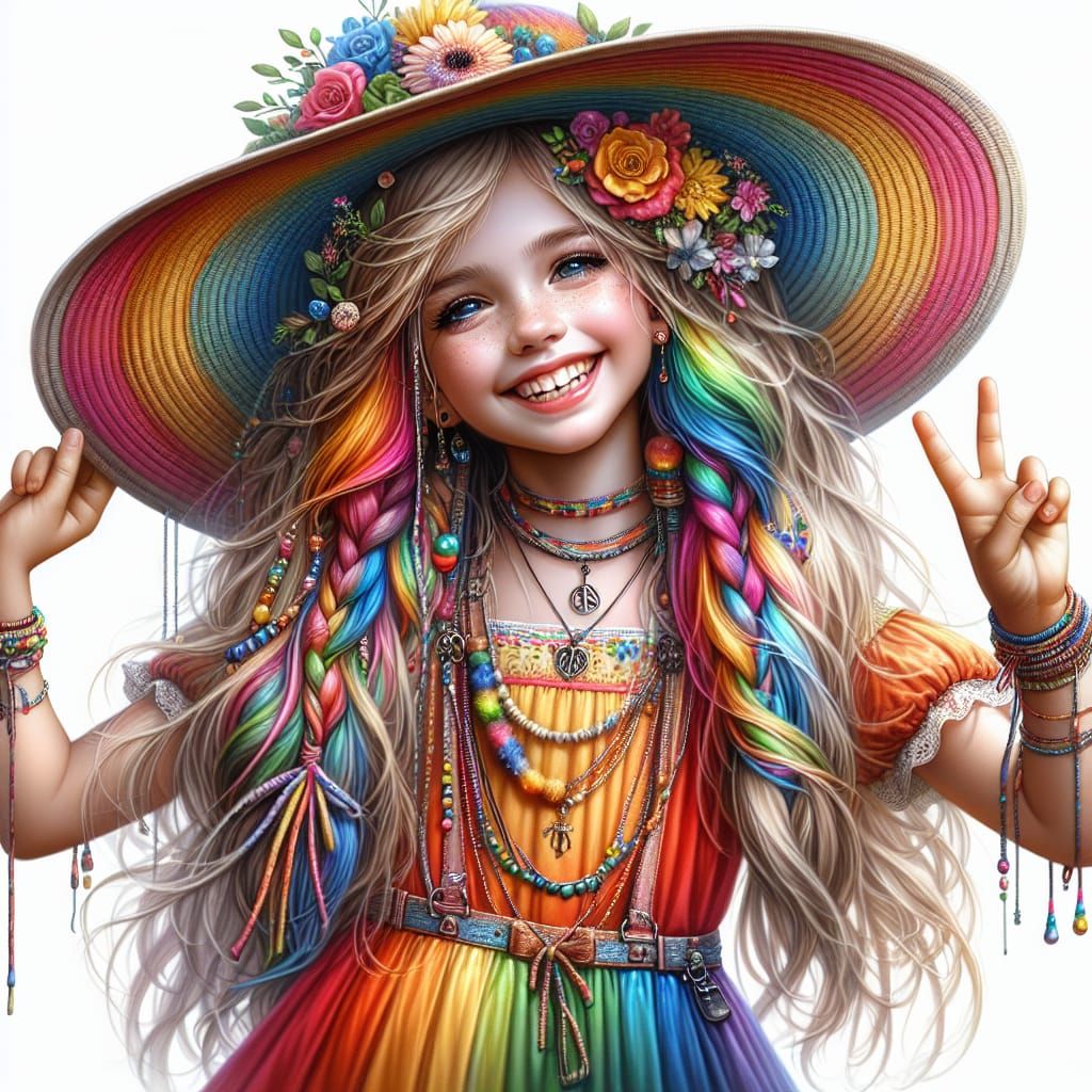 Joyful Girl in Vibrant Attire