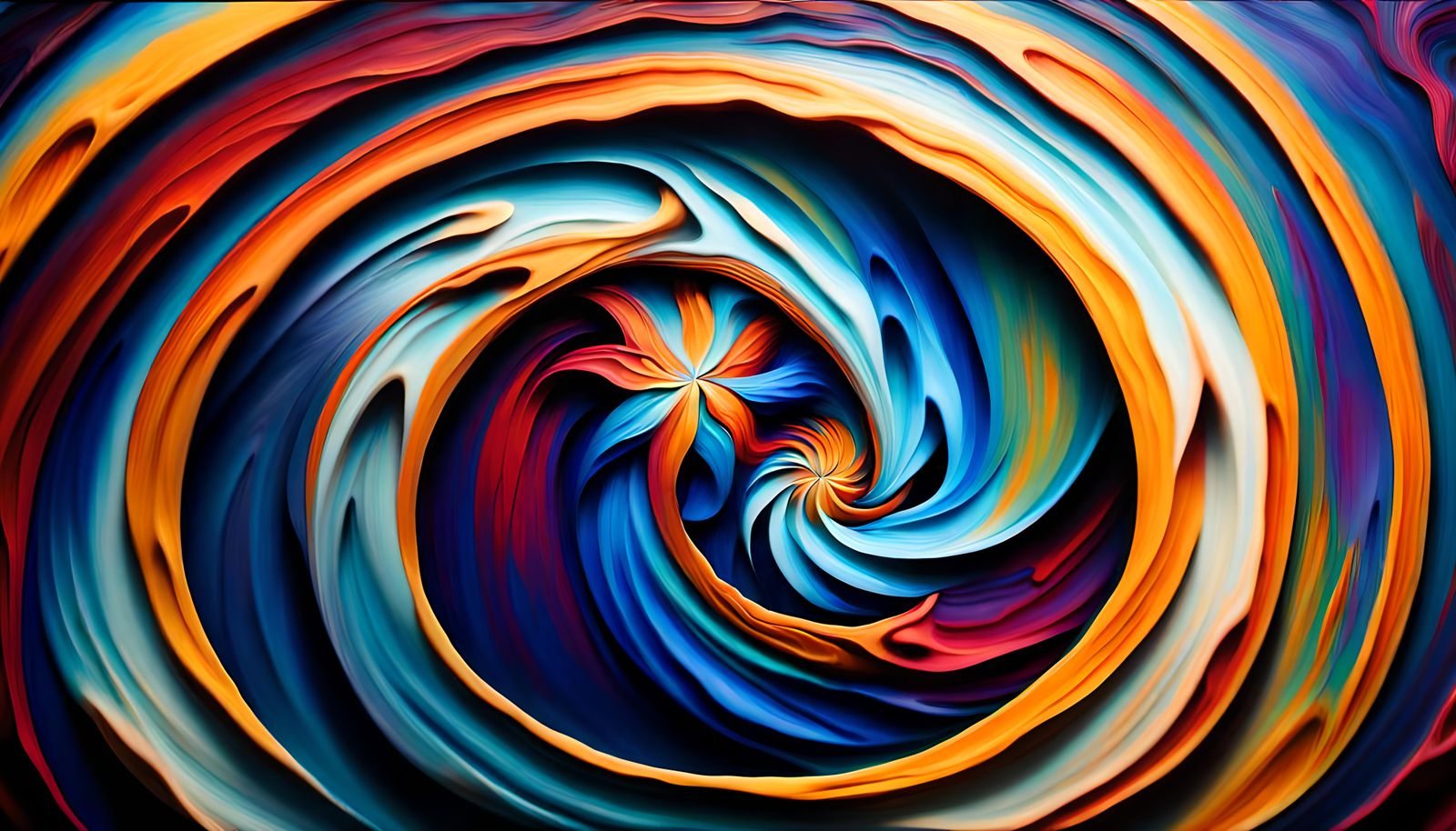 Electric Star-Flowers in Impasto Oil Painting