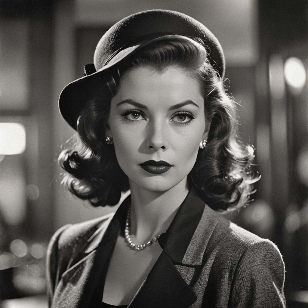 Film Noir Portrait of a Beautiful Woman