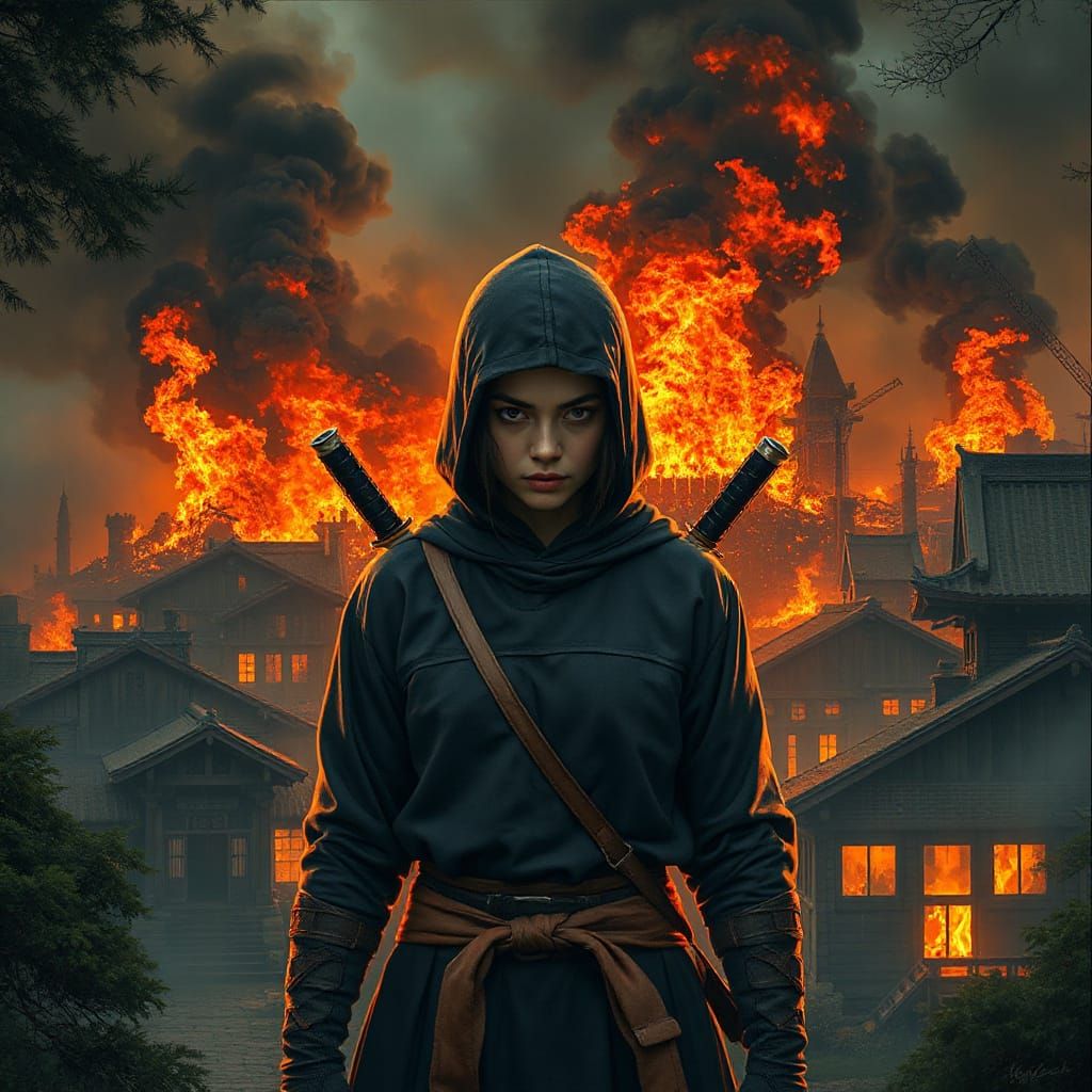 Ninja in Burning City