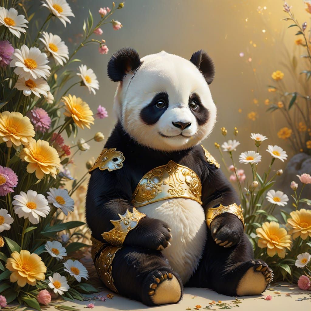 Child in Panda Costume, 3D Digital Art
