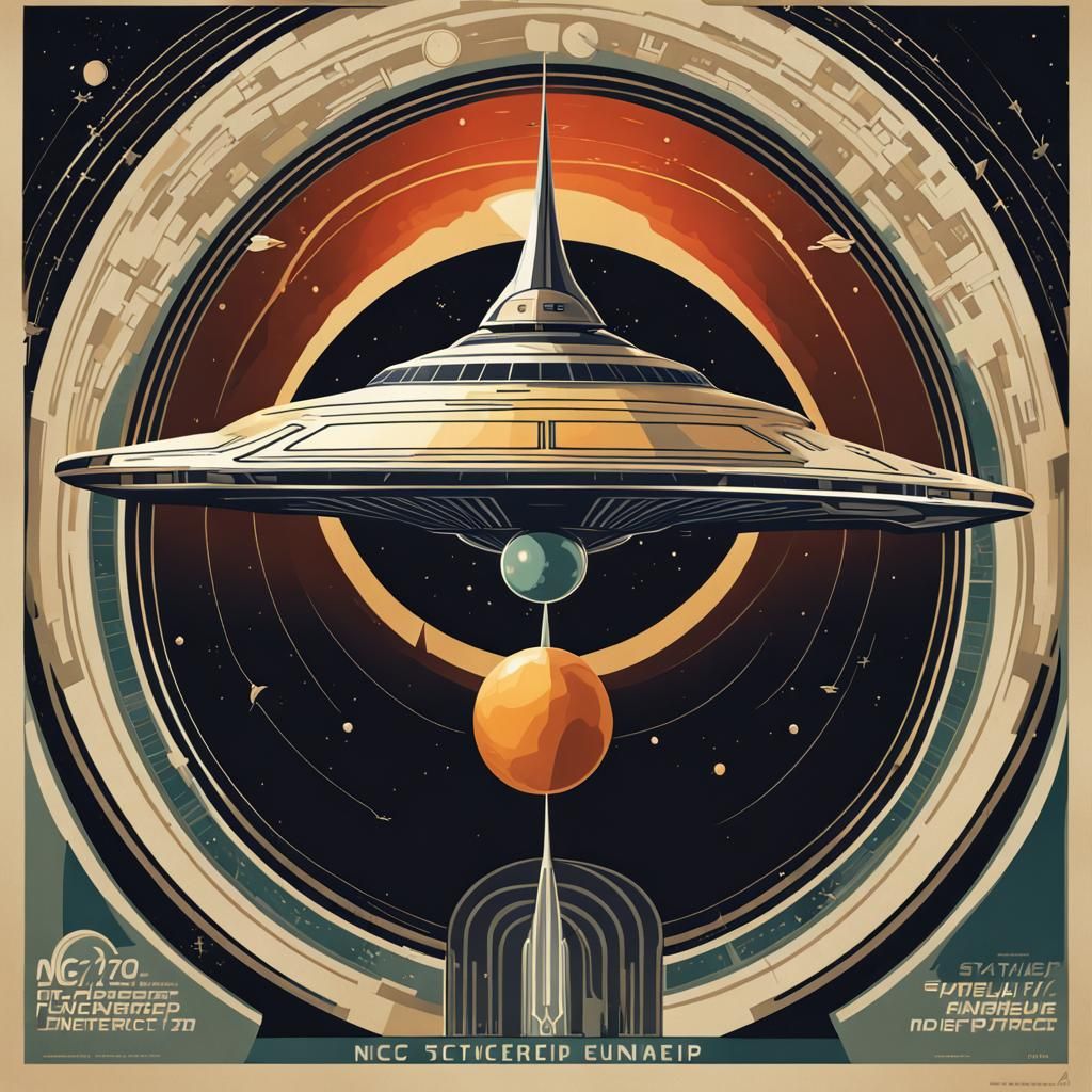 Art Deco Starship Enterprise Poster