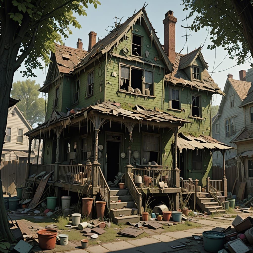 Dysfunctional 1950s Family in Crack House Ruin