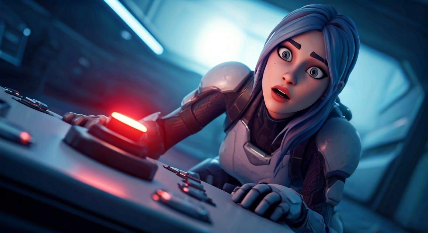 Valeria, from the Fortnite update: "DON'T PRESS THE BUTTON"