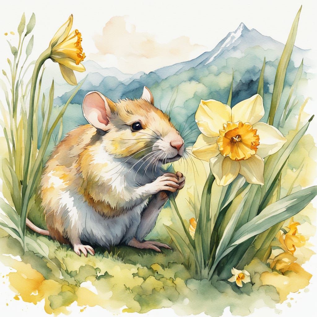 rat and daffodil