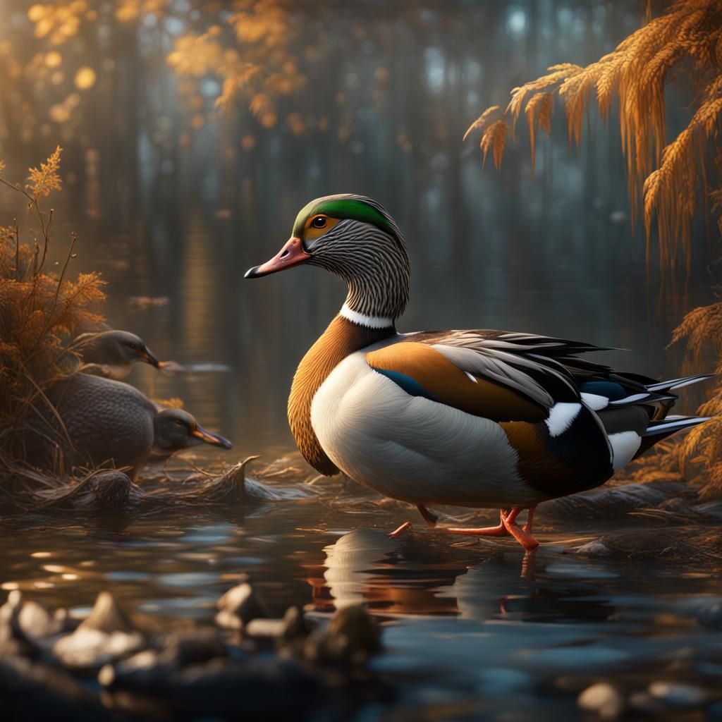 Fantastical Duck Hybrid in Detailed Digital Painting