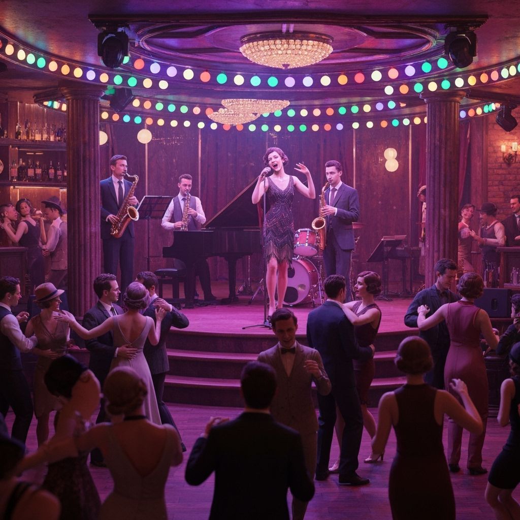 Roaring 20s Jazz Club in Vibrant 3D Rendering