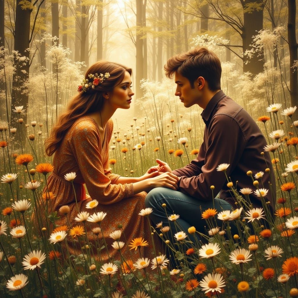 Magical Flower Garden Embrace in Dreamweaver Style