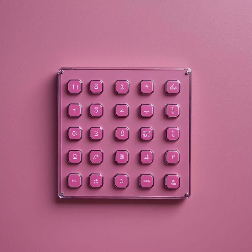Glossy Electronic Control Panel on Pink Background