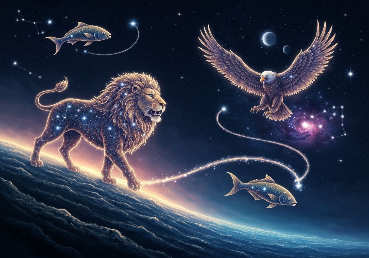 Celestial Constellations as Mythical Creatures