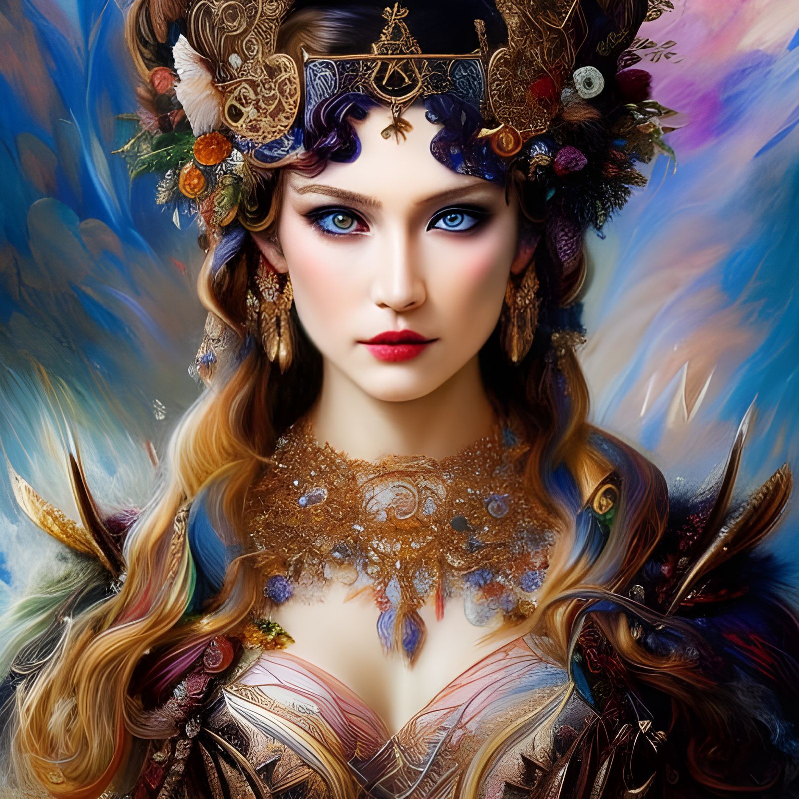 Hyperdetailed Norse Goddess Portrait in Hyperrealism