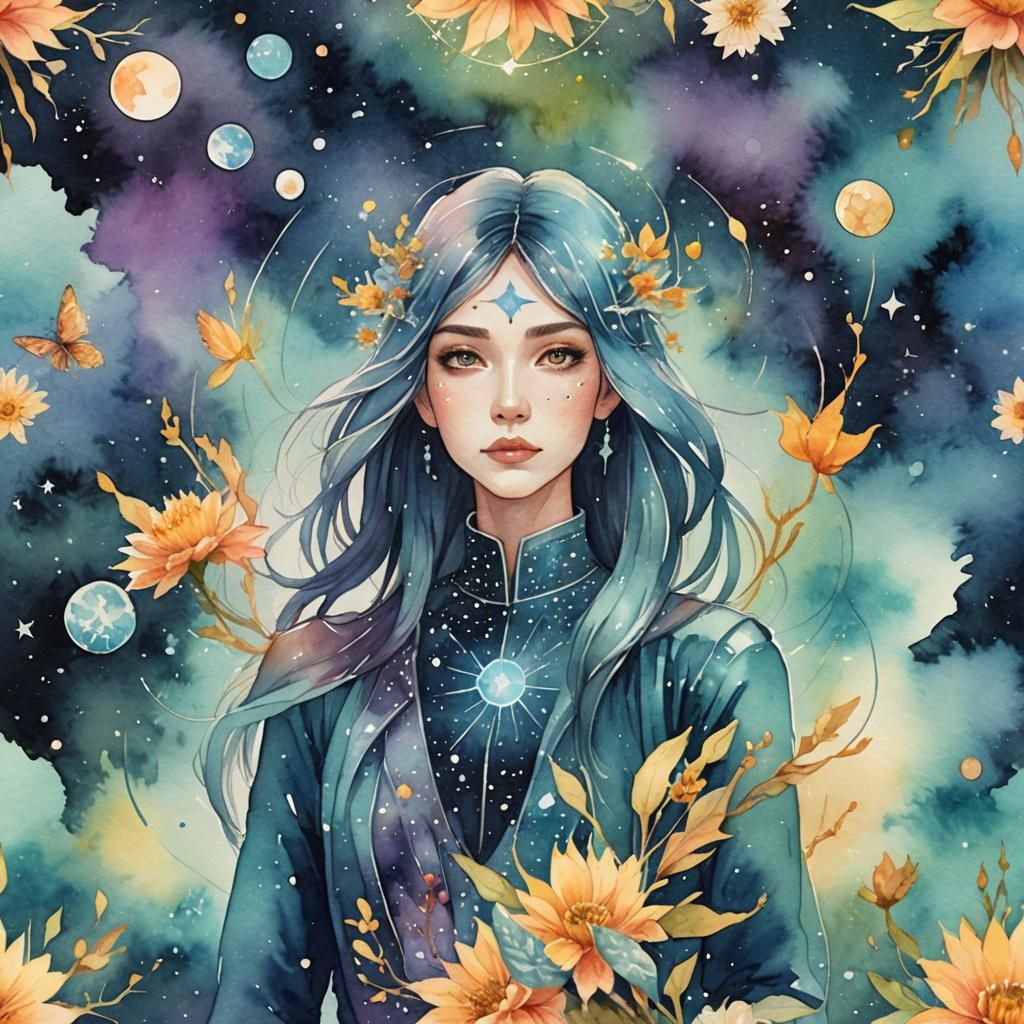 Mintakan Starseed in Watercolor Style