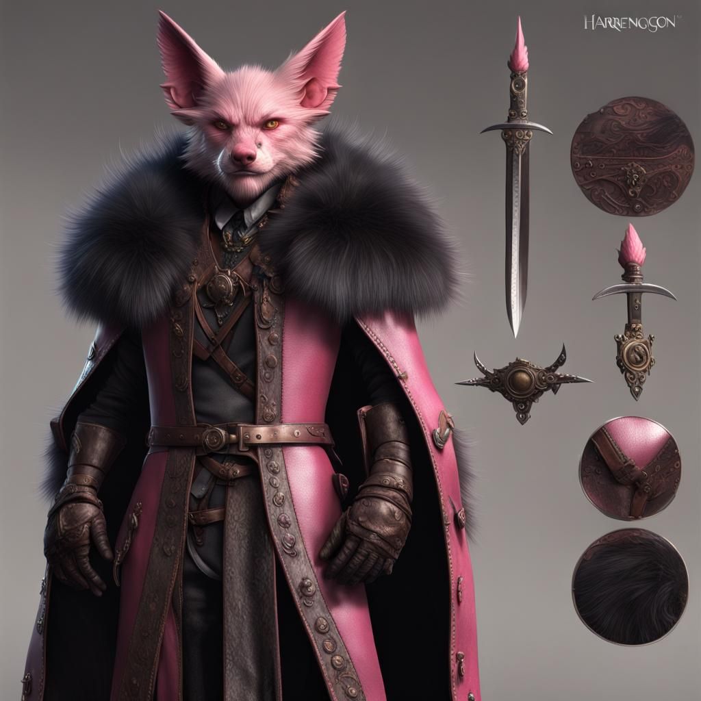 Harengon with Daggers in Detailed Matte Painting Style