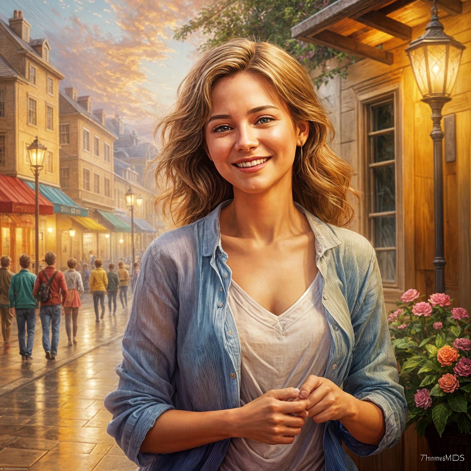 Attractive Smile, 3D Pencil Sketch in Luminist Style