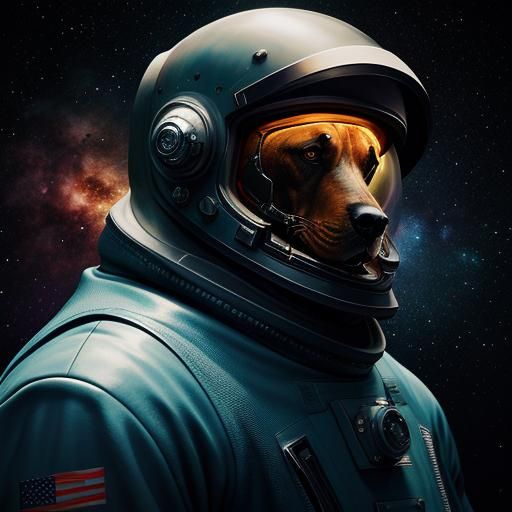 Irish Bloodhound Astronaut on the Moon: Splash Art