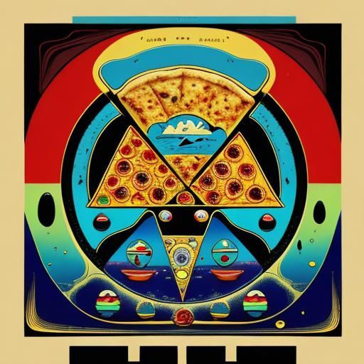 Surreal Salvador Dali Pizza in Drippy Landscape