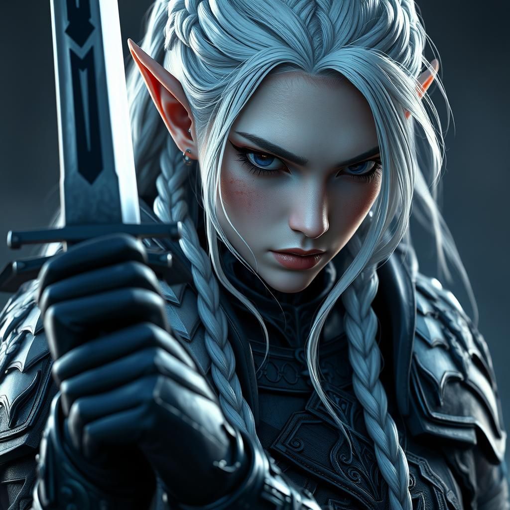 Shadar-Kai Elf Paladin with Raven Armor