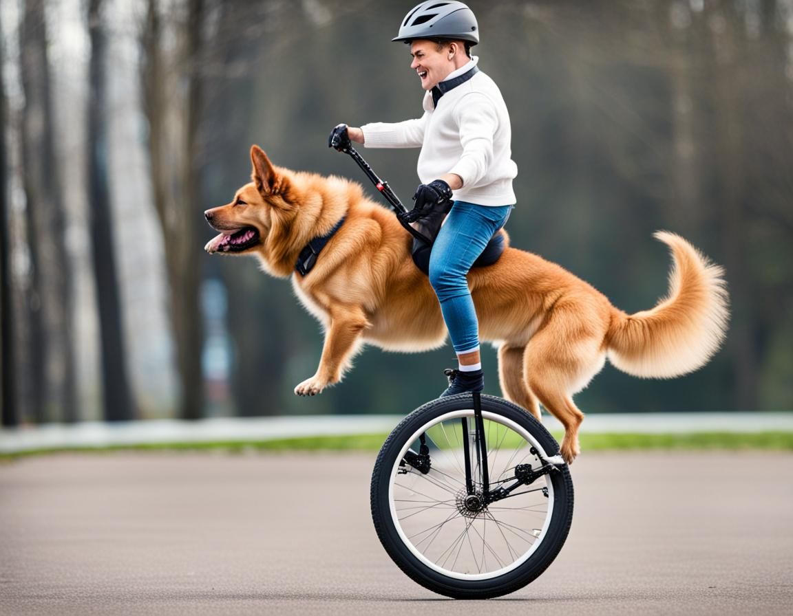 Dog on Unicycle