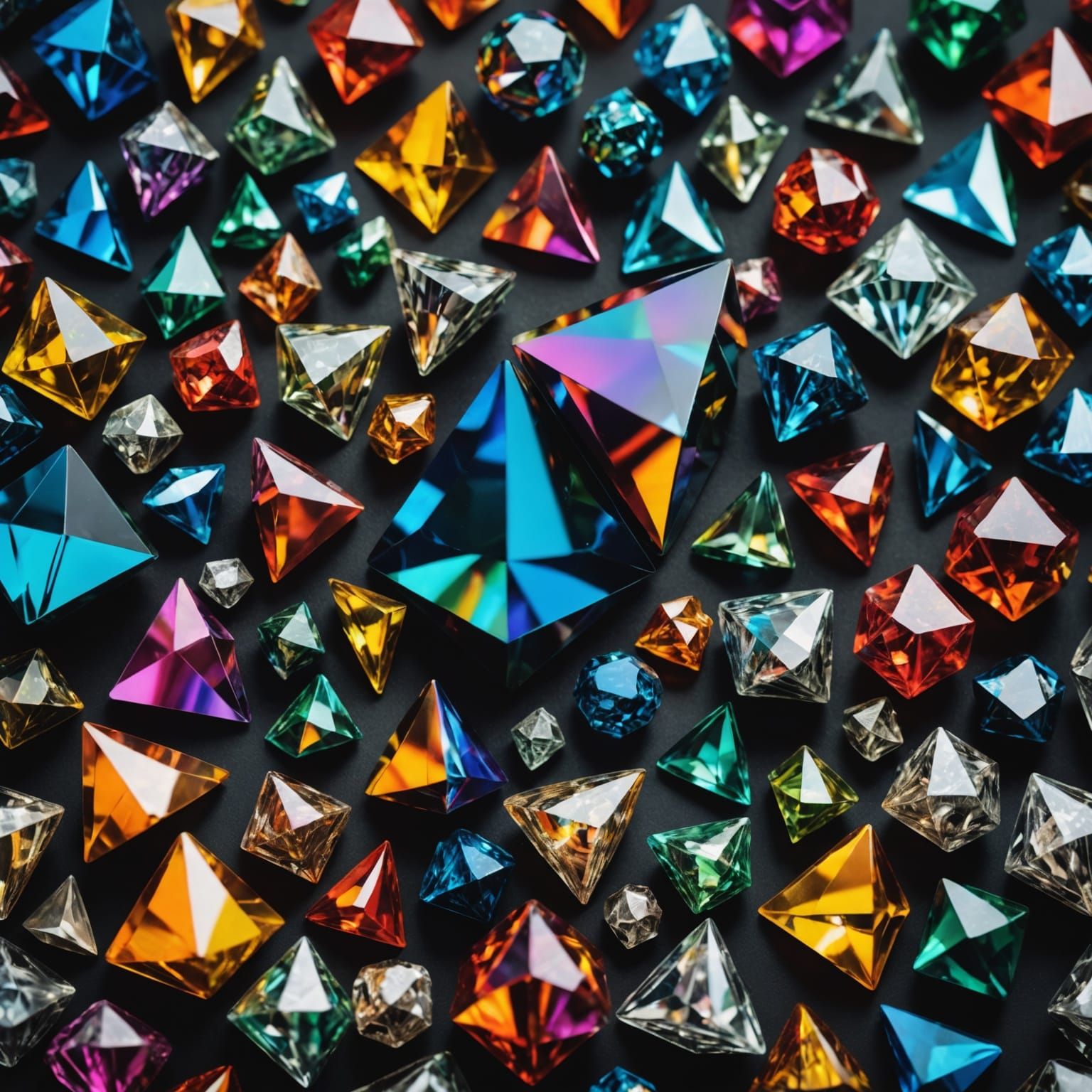 Textured Multicoloured Prism Collage in HDR