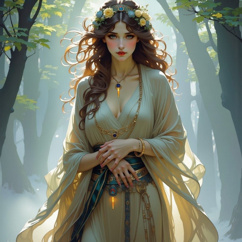 Mystic Sentinel: Art Nouveau Warrior Emerges