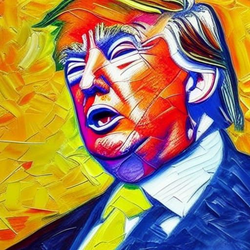 Donald Trump Portrait in Expressionist Oil Paint