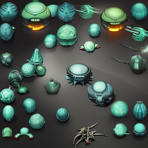 Sci-Fi Underwater Game Monsters in HD PBR