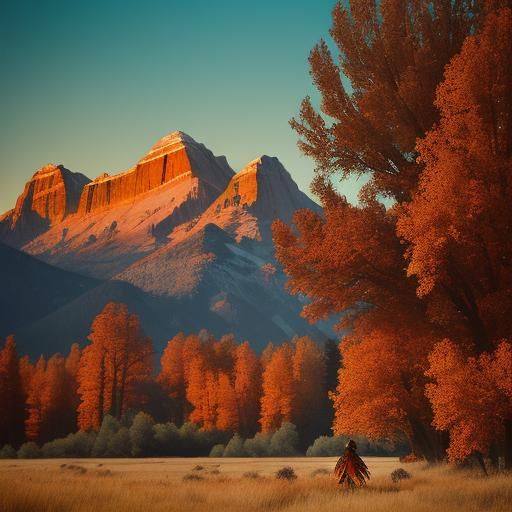 Native American Warrior Portrait in Golden Light