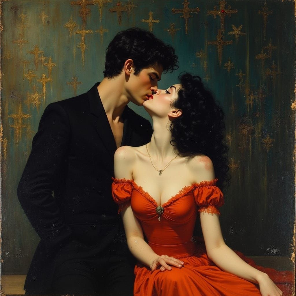 Hedy Lamarr Portrait in Art Nouveau Style