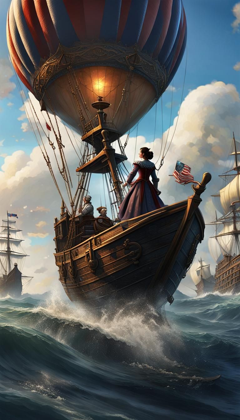 Steampunk Captain Navigating Uncharted Skies