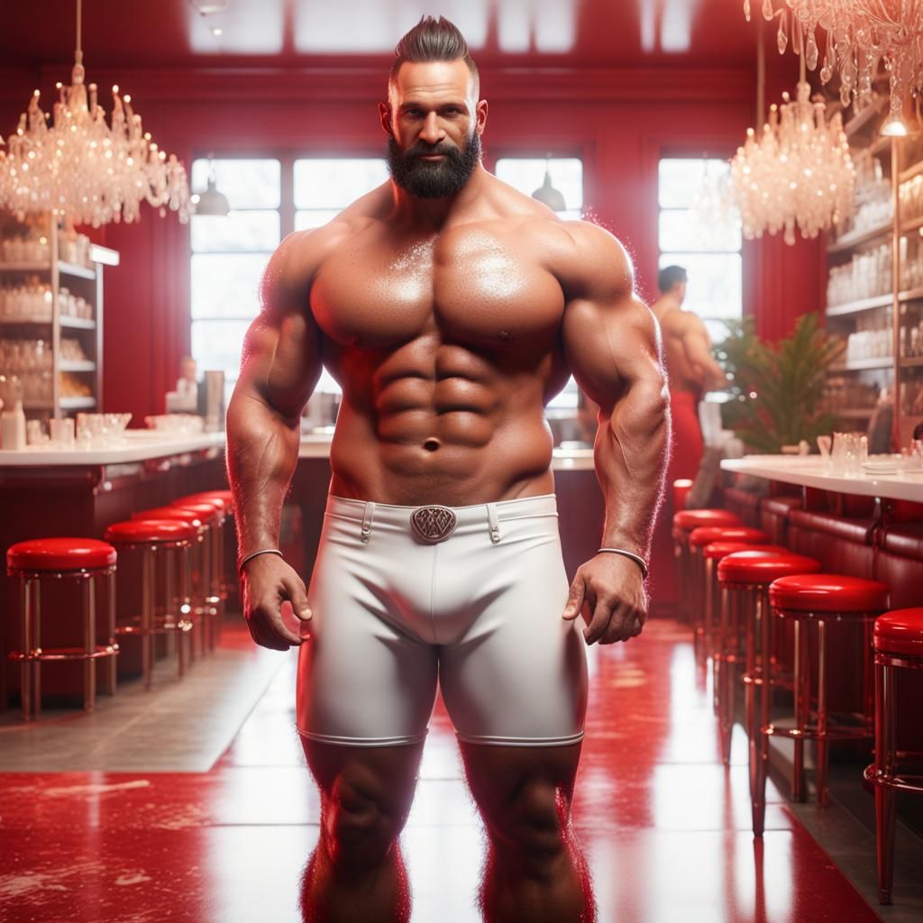 Luxury Cafe Staffed by Handsome Muscle Men