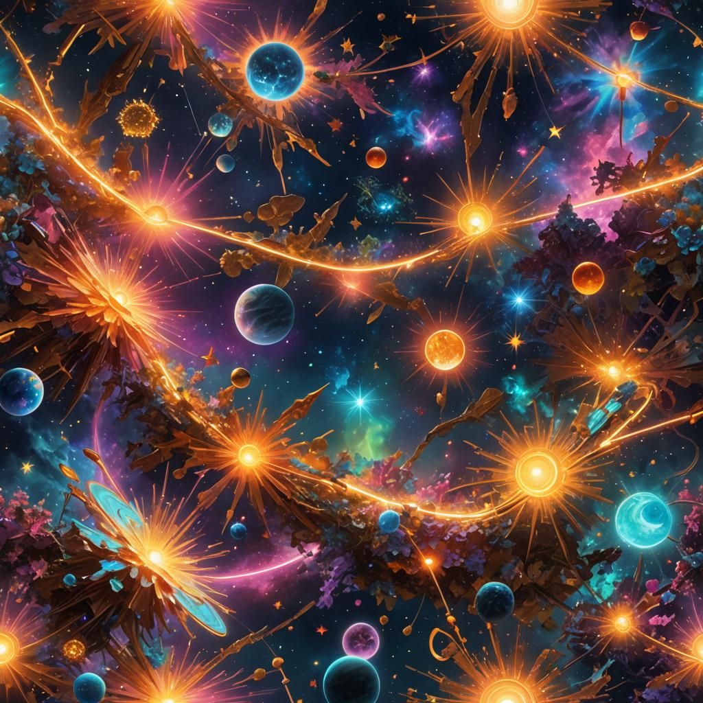 Fantastical Astronomy in Neon and Polychromatic Hues