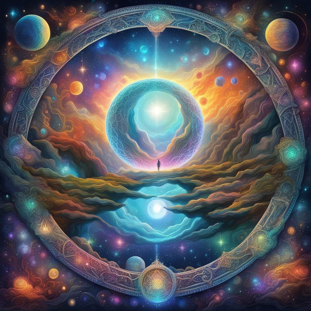 Astral Portal on the Moon, by Pablo Amaringo