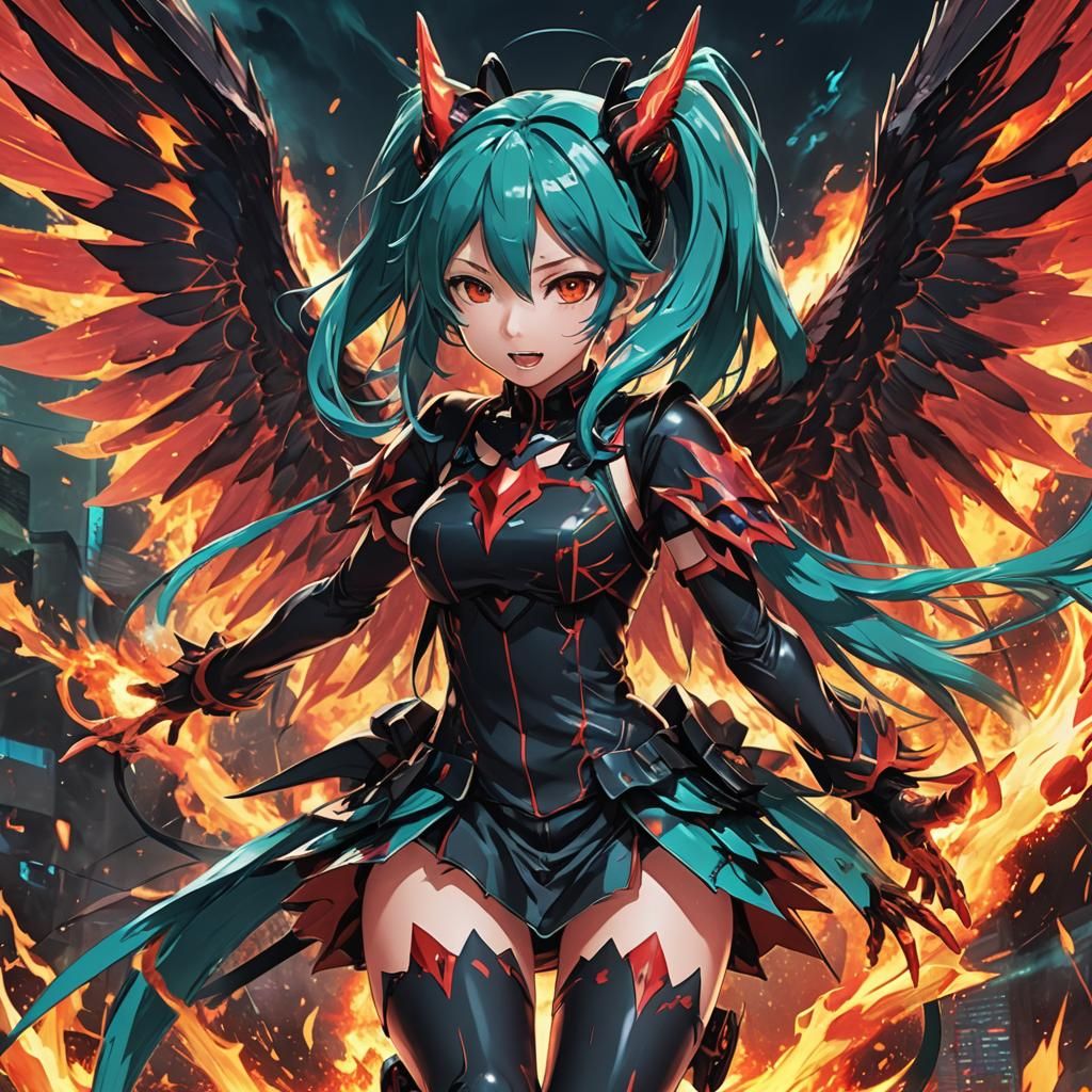 Devil Hatsune Miku Unleashes Carnage in Dark Fantasy Anime