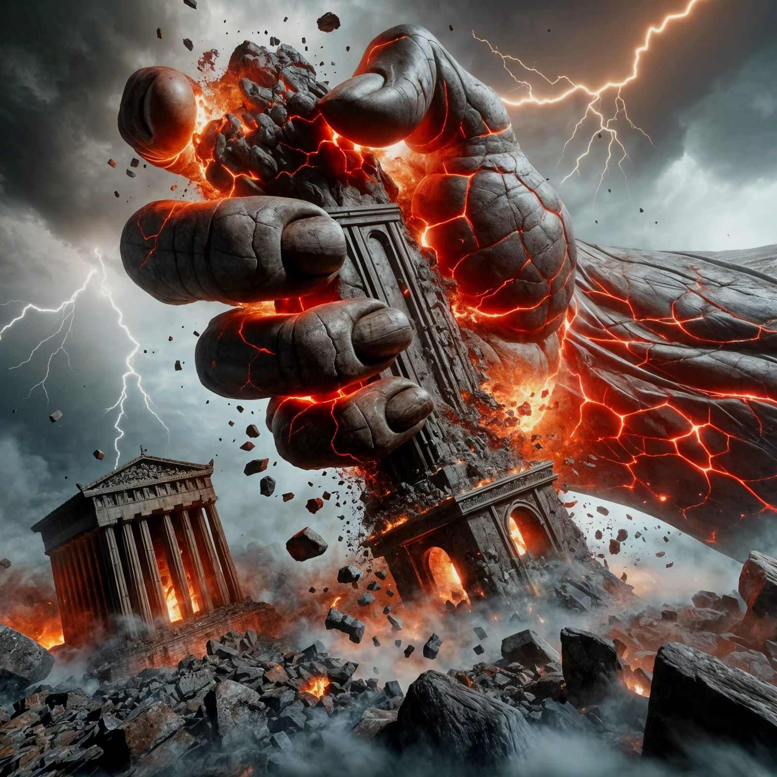 Gargantuan Demonic Hand Smashes Rock and Stone in Apocalypti...